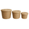 Round Woven Storage Basket With Lids