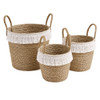Woven Storage Basket With White Fringe