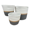 Woven Storage Basket – White, Grey & Natural