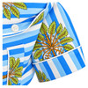 Cotton Long PJ's Set / Blue Striped Palms