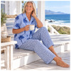 Cotton Long PJ's Set / Blue Palm Haven