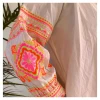 Amalfi Tunic - Ivory with Neon Coral Embroidery