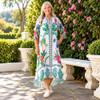 Arlene Dress - White Tropical Palm