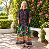 Ava Dress - Black Tropical Border