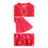 Boho Dress - Red & Cherise Geometric