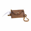 Leather Neck Pouch with Silver button clasp