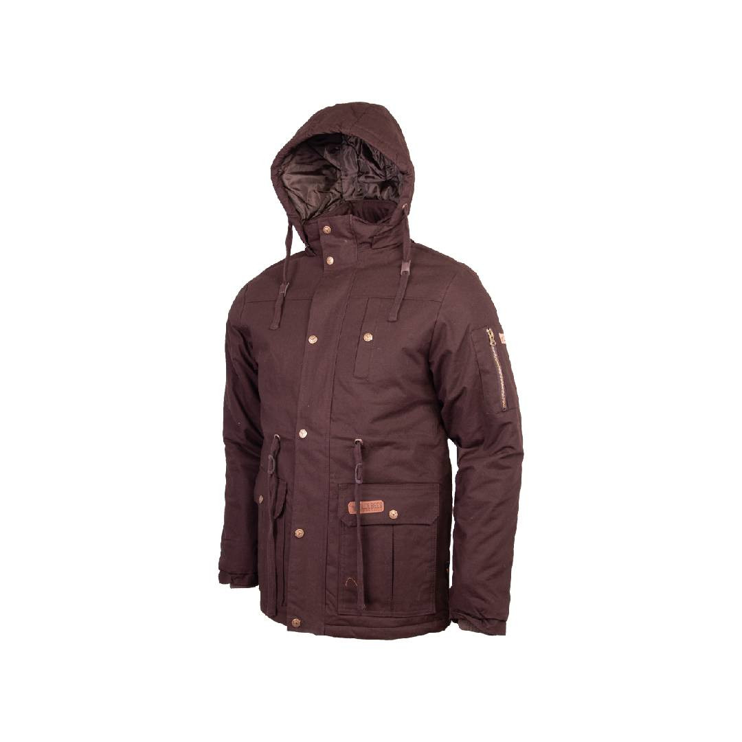 Wildebees Mens Waxed Canvas Padded Parka Brown - lifestyle @ BALI