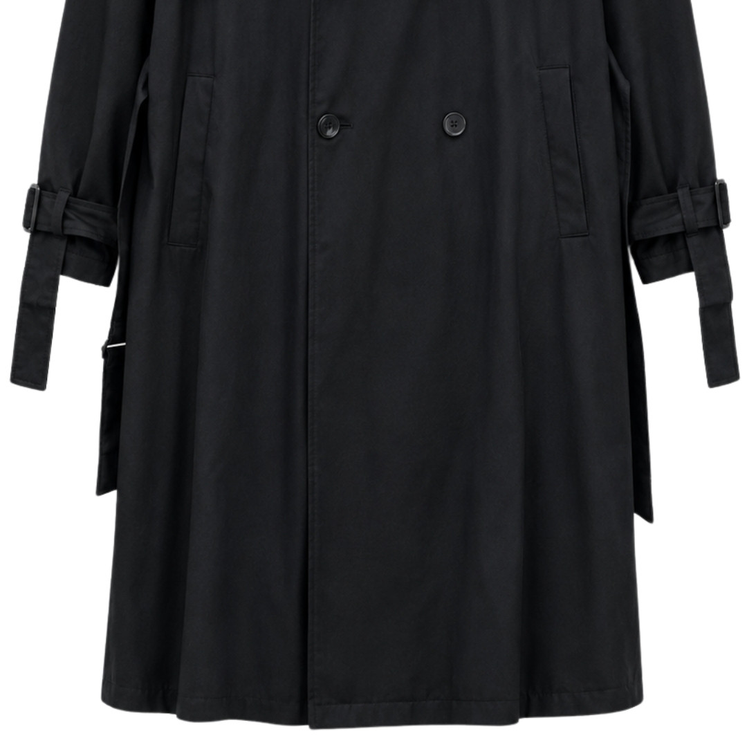 Dbl-breasted Coat/Black - lifestyle @ BALI TRADING