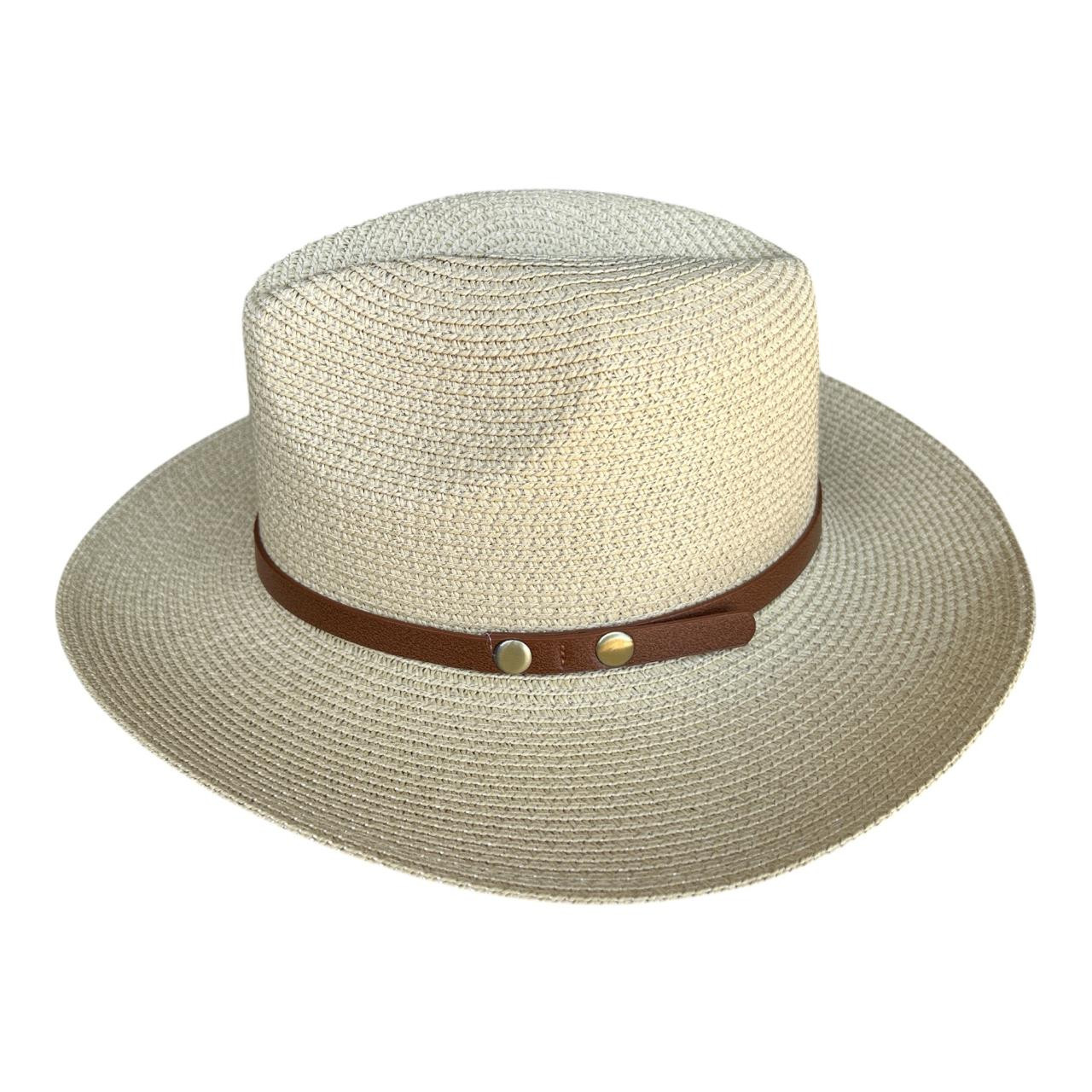 RONNEL Unisex Dumont White with Brown Band Hat