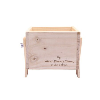 Small Wooden Plant Stand Engraved - Your Faith will Grow Strong