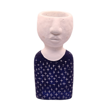 Blue & White Crosses Shirt Male Planter (33cm)