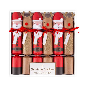 6 x Santa & Rudolph Crackers