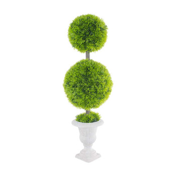 Double Grass Ball Topiary in Pot / 63cm