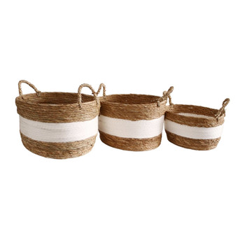 Weaved Basket White Middle Stripe