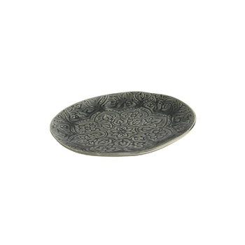 Dark Grey Mandala Dinner Plate / 28cm