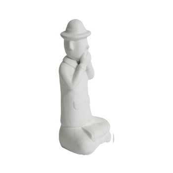 White Sitting Male Figurine / Speak No Evil / 26cm White Sitting Male Figurine / Speak No Evil / 26cm