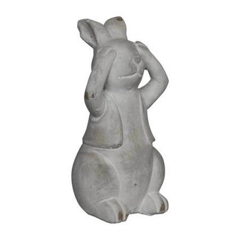 Grey Cement Bunny - See No Evil (20cm)