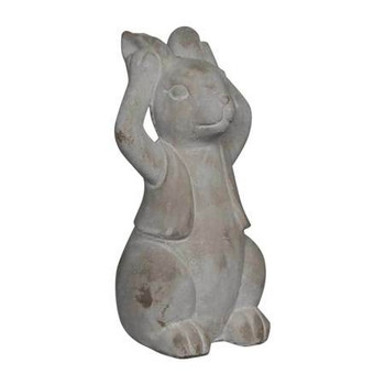 Grey Cement Bunny - Hear No Evil (20cm)