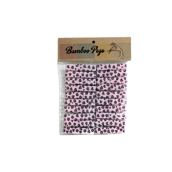 Pink Leopard Print Printed Bamboo Pegs Pink Leopard Print Printed Bamboo Pegs
