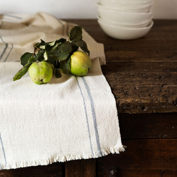 Country Table Runner Grey With Stripes