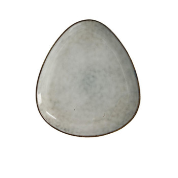 Light Grey Cloudy Triangle Dinner Plate