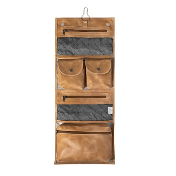 Roll-up Toiletry Bag / Hazelnut Leather