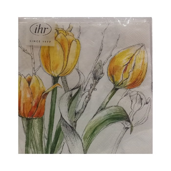 Serviette Colorful Tulips Yellow