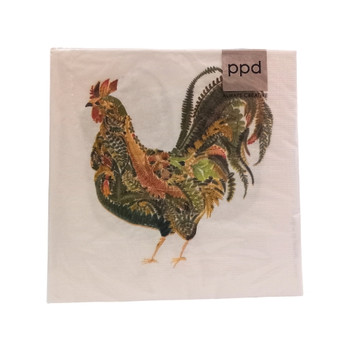 Green Rooster / 25x25cm Serviettes