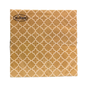 Serviette - Quattrefoil Lattice Gold (33x33cm)