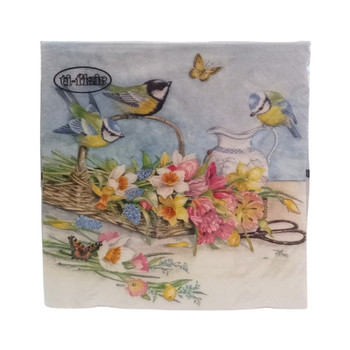 Serviette - Cesto di Fiori (33x33cm)