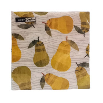 3 Ply Serviette / Sweet Pears / Pack of 20 / 33x33cm