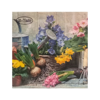 Serviette - Jardinage en Printemps (33x33cm)