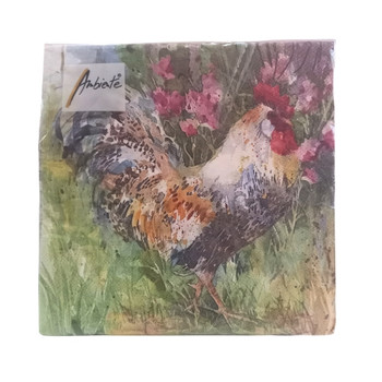 Serviette - Aquarell Rooster (33x33cm)