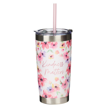 Kindness Matters Stainless Steel Mug With Straw