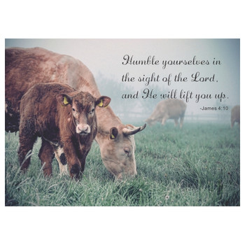 Disposable Placemat - James 4:10 Cow And Calf