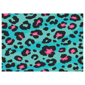 Gift Wrap Sheet - Blue Leopard Pattern