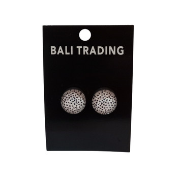 Earring - White And Black Spots Stud