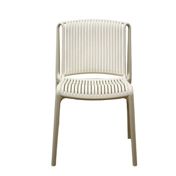 No Arms Stackable Cream Chair