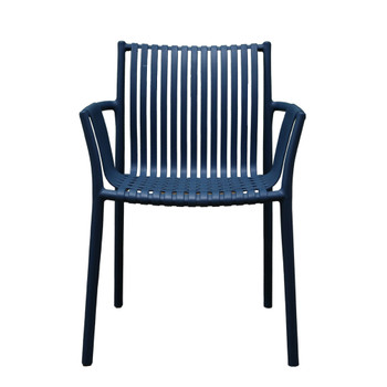 Stackable Blue Weaved Seat Chair