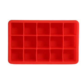 Red 15 Cubes Silicone Ice Cube Tray