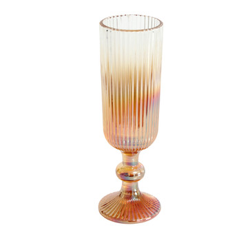 Champagne Glass - Two Tone Gold Lined Pattern