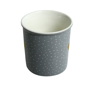 Grey Ceramic Mug - Gold Heart Polka Dots
