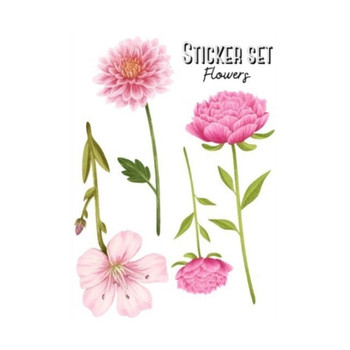 Large Sticker Set - Pink Flowers