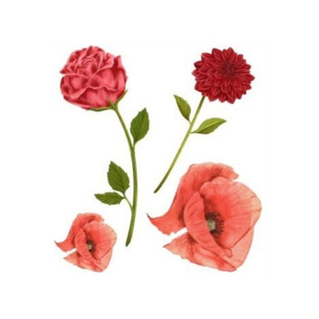 Medium Sticker Set - Red Flowers