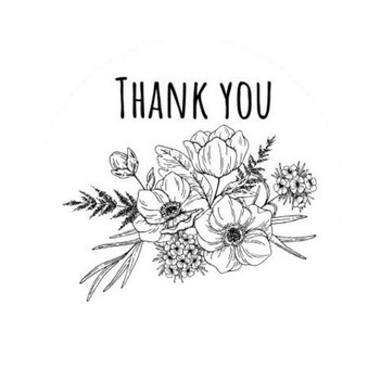 Small Sticker - Thank You Flower Bunch