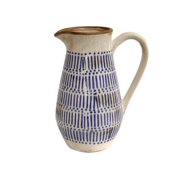 Ceramic Jug - Blue Dots And Dashes