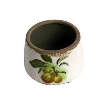 Small Ceramic Footed Pot - Peach Branch
