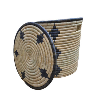 Thick Weaved Laundry Basket with Lid - Large