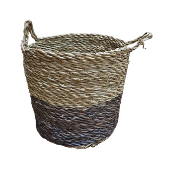 Planter Baskets Round with Handle - Natural/Grey