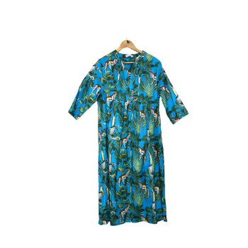 Audrey Front Pleat Dress / Blue